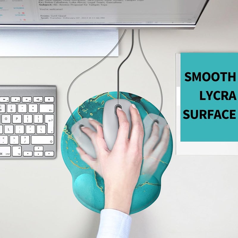 eulps Mouse Pad with Wrist Rest, Comfortable Computer Mousepad with Gel Wrist Support Smooth Surface and Non-Slip PU Base for Pain Relief, Laptop, Office & Home (Calm Lake) - Image 5